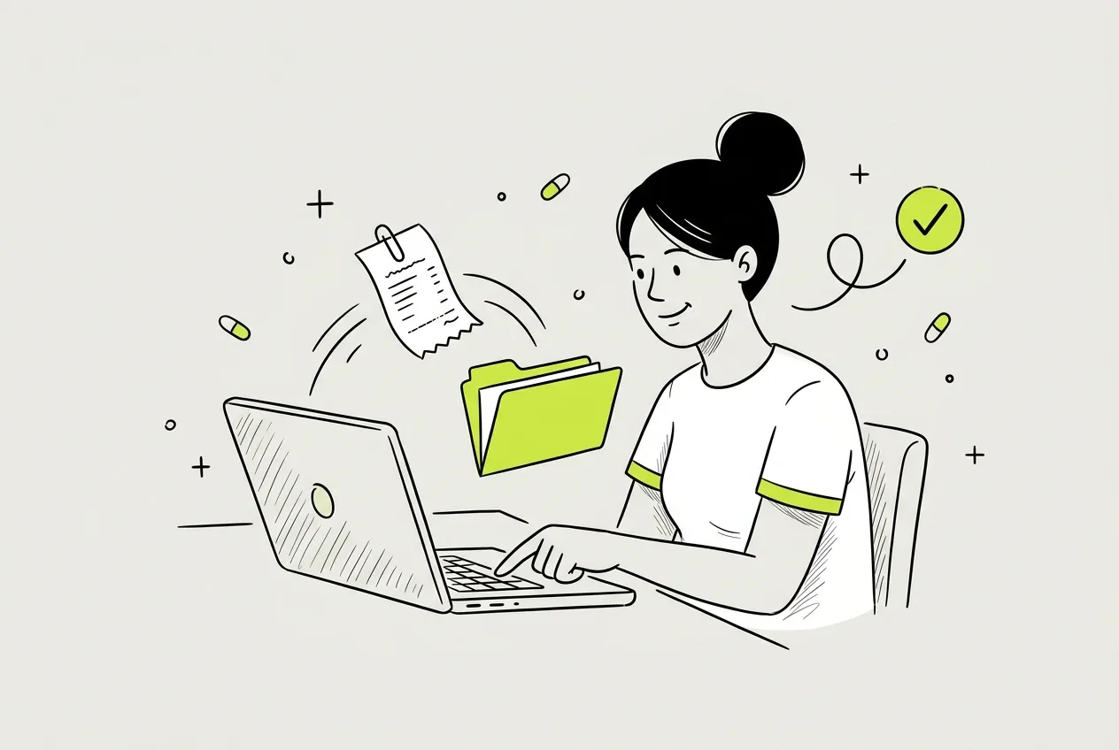 Empresária organizando no computador os pagamentos do 13º salário