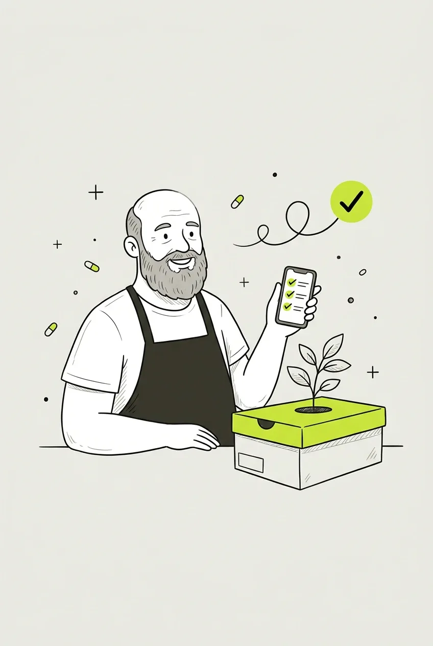 Empresário recebendo o aviso no celular antes do vencimento